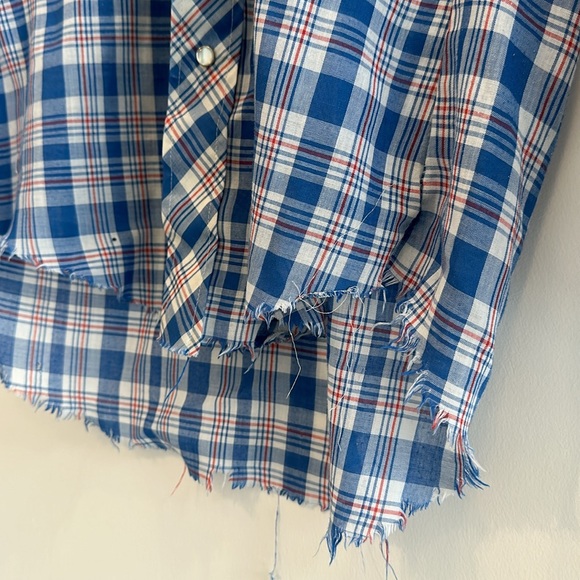 Vintage plaid western pearl snap - Picture 4 of 7